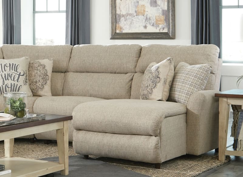 McPherson 3 Piece Reclining Sectional in Buff Chenille by Catnapper - 261-3