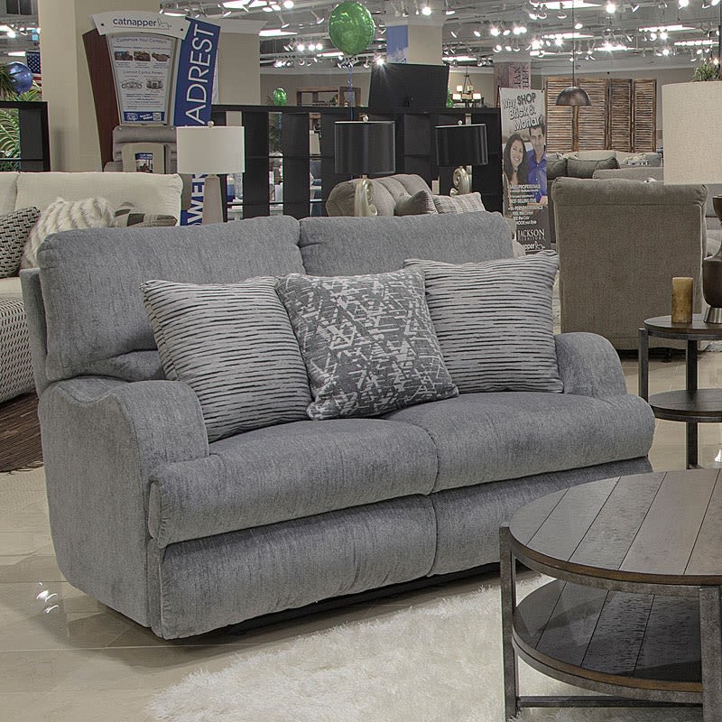 Zane Reclining Loveseat in Shark Chenille Fabric by Catnapper - 3092