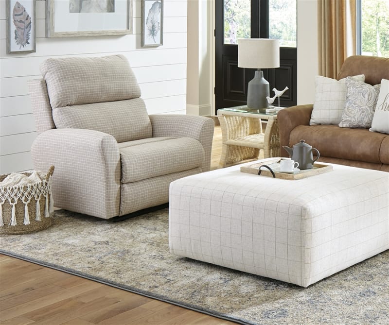 Justine Lay Flat Extra Wide Recliner in Sandstone Fabric by Catnapper - 3880-7