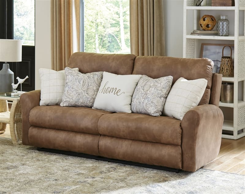 Justine Lay Flat Reclining Sofa in Burlap Fabric by Catnapper - 3881