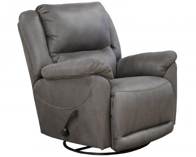 Cole Chaise Swivel Glider Recliner in Charcoal Fabric by Catnapper - 4566-5-CH