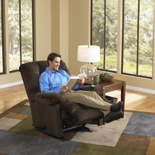 Nettles Chaise Rocker Recliner with Deluxe Heat and Massage in Umber Fabric by Catnapper - 4737-2-U