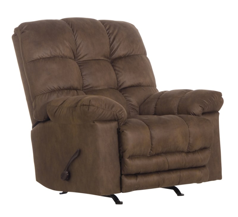 Machado Chaise Rocker Recliner with Oversized X-tra Comfort Footrest in Chocolate Fabric by Catnapper - 4792-2-CH