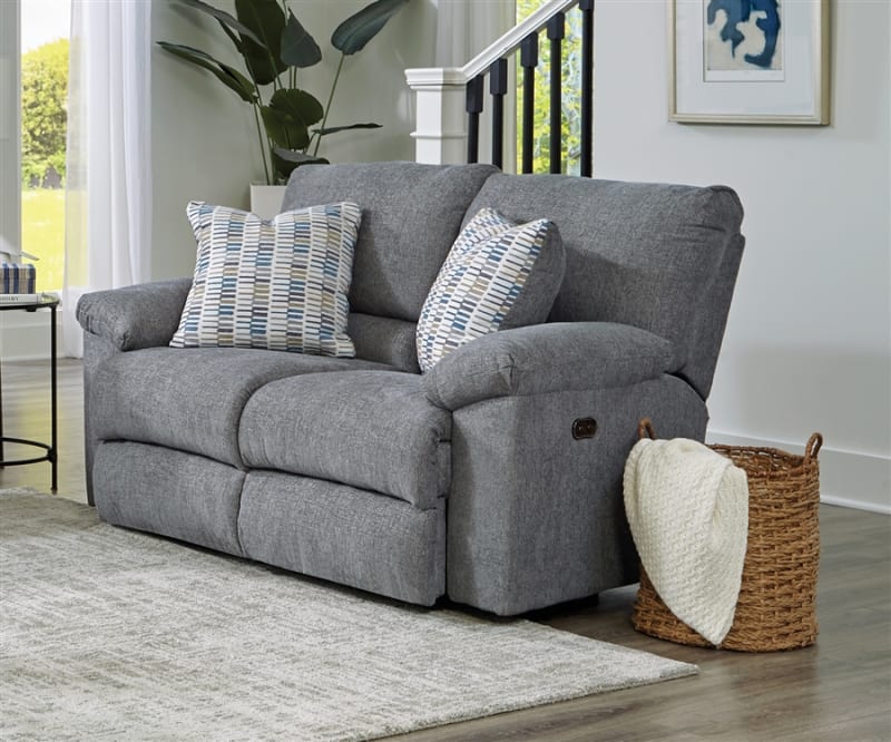 Tyler Power Reclining Loveseat in Stonewash Fabric by Catnapper - 61062-S