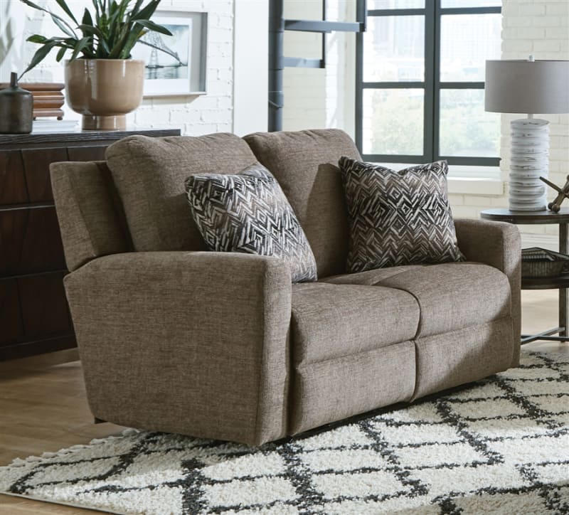 Calvin Power Reclining Loveseat in Otter Fabric by Catnapper - 61632-O