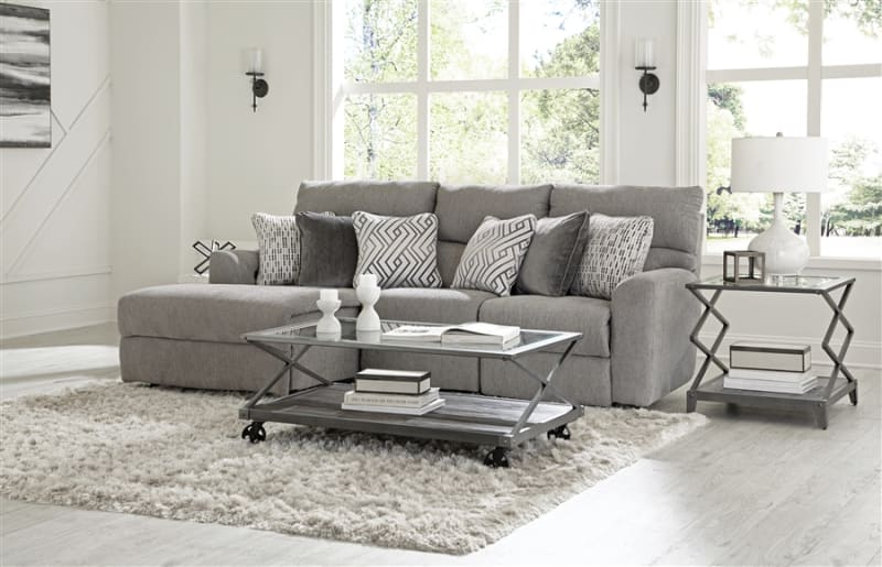 Sydney 3 Piece Chaise Power Reclining Sectional in Nature Grey Fabric by Catnapper - 6206-03