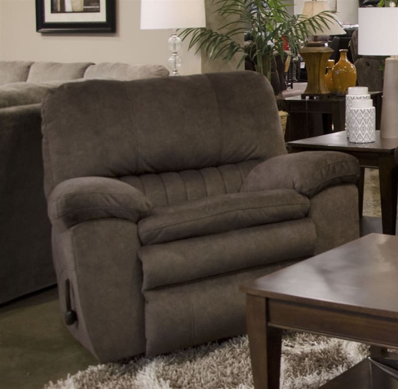 Reyes Power Lay Flat Recliner in Chocolate Fabric by Catnapper - 624007-CH
