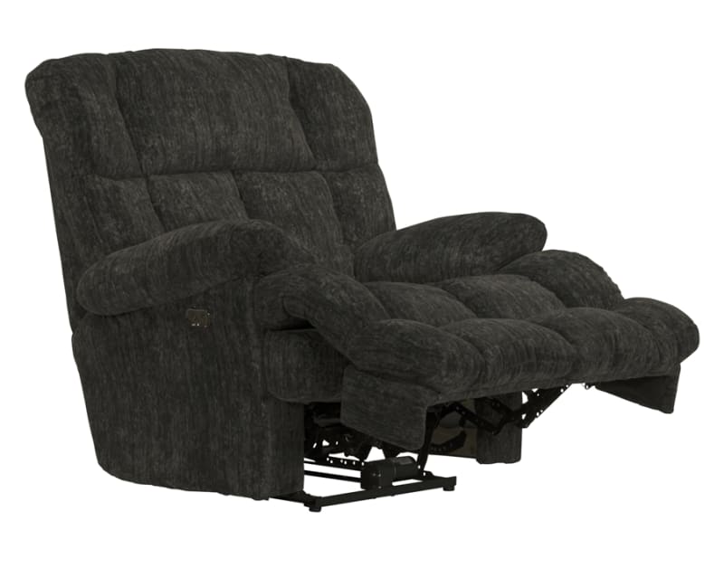 Cirrus Power Lay Flat Chaise Recliner in Charcoal Fabric by Catnapper - 62630-7-CH