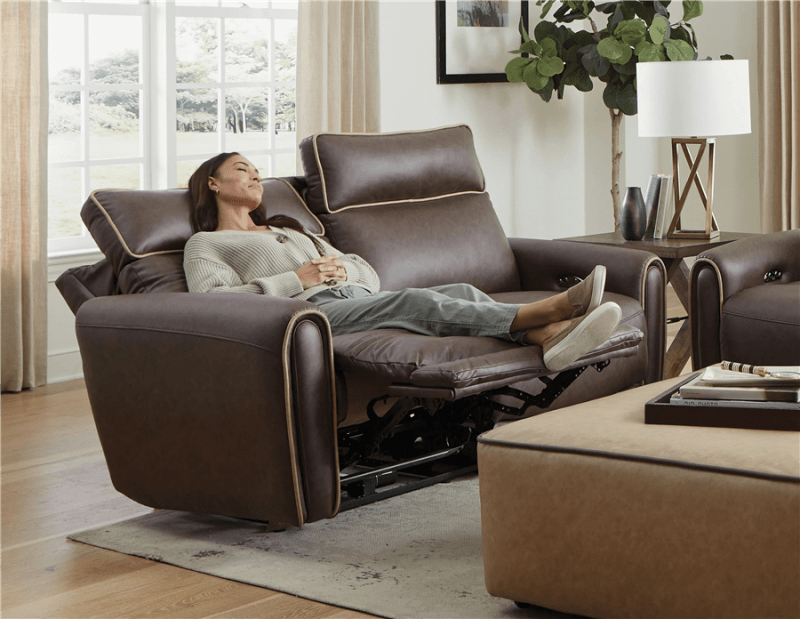Nico Power Headrest Reclining Loveseat in Walnut Fabric by Catnapper - 63502