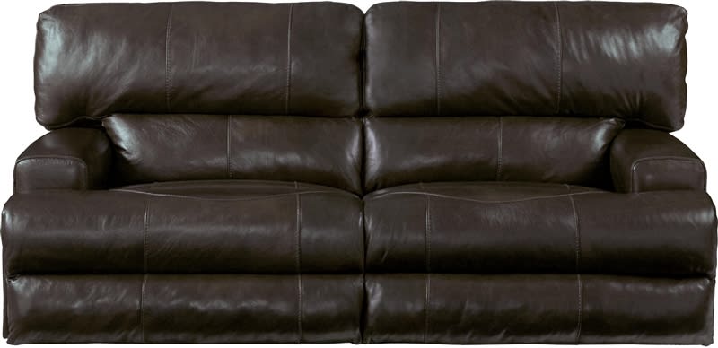 Wembley Power Headrest Power Lay Flat Reclining Sofa in Chocolate Leather by Catnapper - 64581-CH
