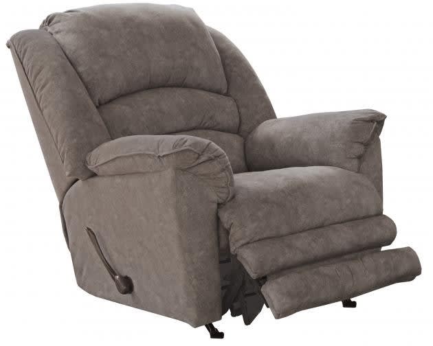 Rialto Power Lay Flat Recliner with X-tra Comfort Footrest in Steel Fabric by Catnapper - 647757-S