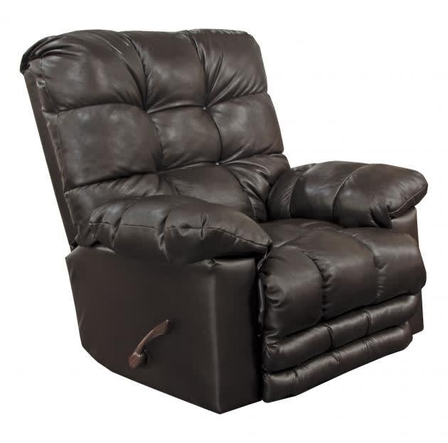 Piazza Power Lay Flat Recliner in Chocolate Leather by Catnapper - 647767-CH