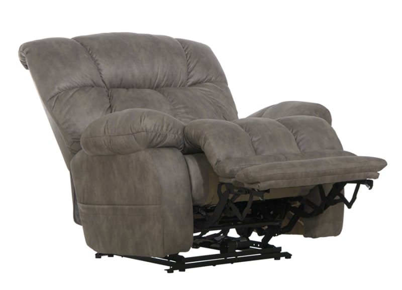 Dawkins Power Lay Flat Recliner with Oversized X-tra Comfort Footrest in Charcoal Fabric by Catnapper - 64793-7-C