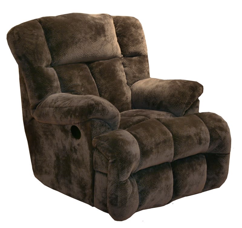 Cloud 12 Power Chaise Recliner w/ Lay Flat Feature in Chocolate Microfiber by Catnapper - 6541-7-CH