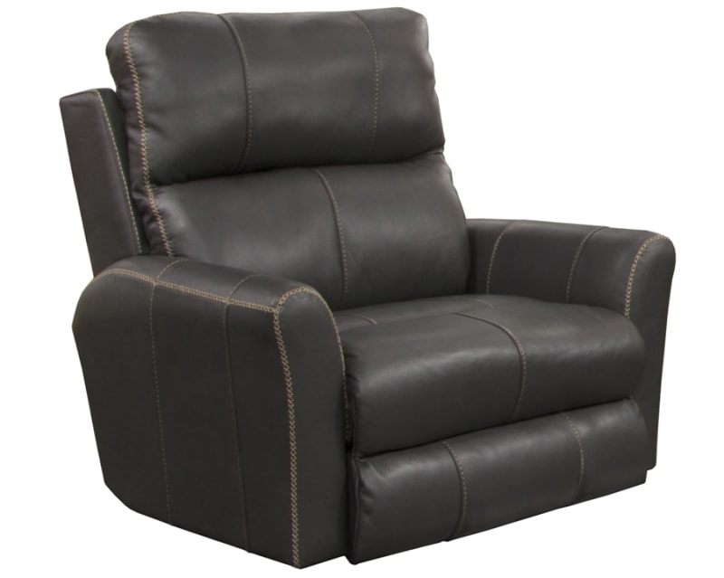 Mara Voice Power Headrest Power Lumbar Power Lay Flat Recliner in Anthracite Leather by Catnapper - 874750-7-A