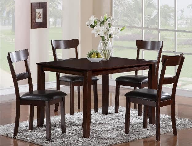 Henderson 5 Piece Dining Set in Espresso Finish by Crown Mark - 2254
