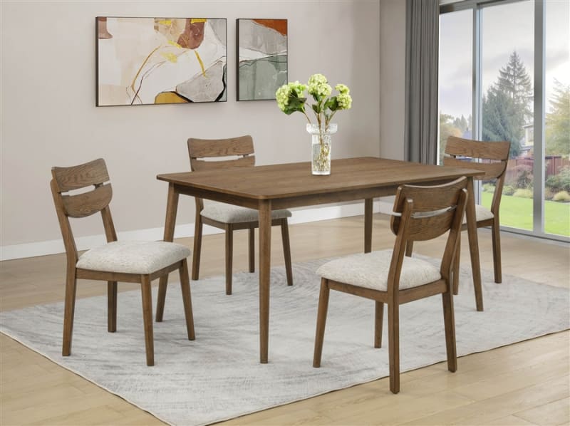 Mills 5 Piece Dining Room Set in Rich Wood Finish by Crown Mark - CM-2273T-3660-5P