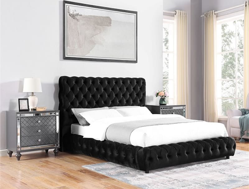 Flory Bed in Black Finish by Crown Mark - CM-5112BK-Bed