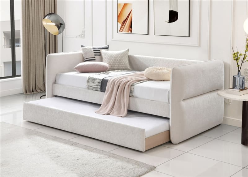 Philipa Daybed in Oatmeal Tweed Fabric by Crown Mark - CM-5324OT