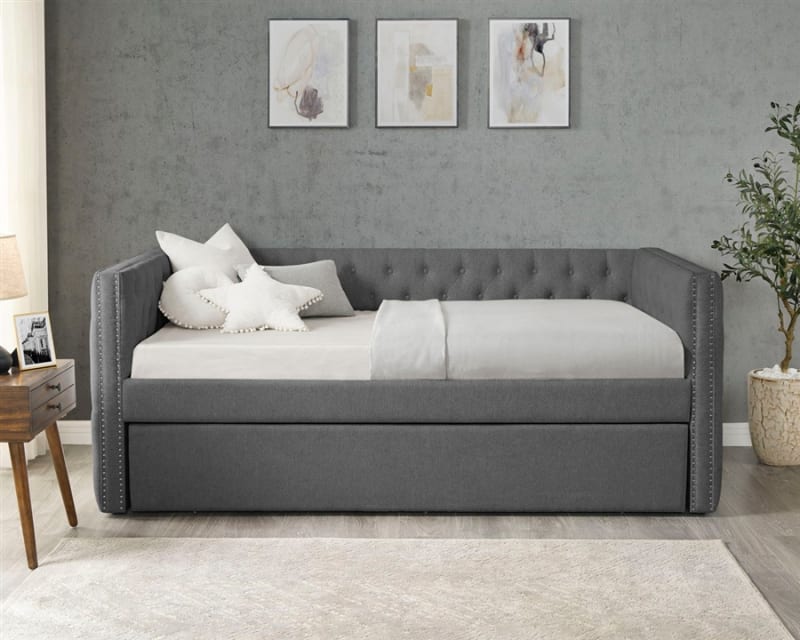 Trina Daybed in Gunmetal Grey Fabric by Crown Mark - CM-5335GG