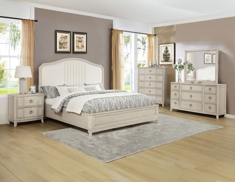 Napoli 6 Piece Bedroom Set in Natural Wood Finish by Crown Mark - CM-B1140-SET
