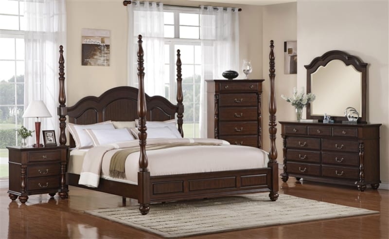 Georgia 6 Piece Bedroom Suite in Rich Brown Finish by Crown Mark - B1500