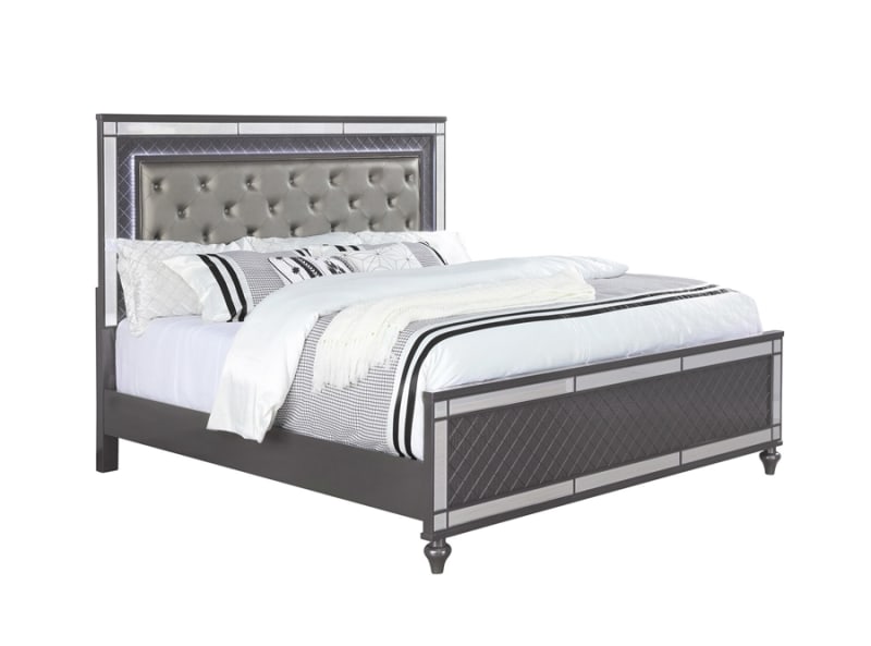 Refino Bed in Gray Finish by Crown Mark - CM-B1670-Bed