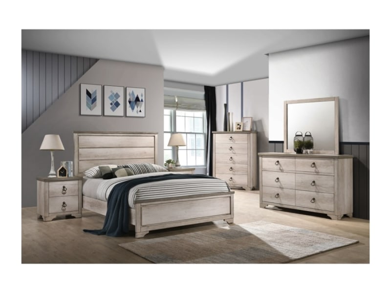 Patterson 6 Piece Bedroom Suite in Driftwood Grey Finish by Crown Mark - CM-B3050