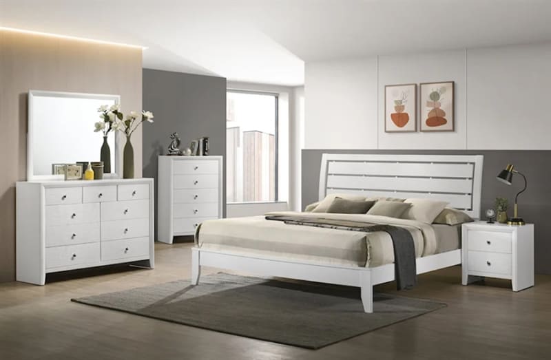Evan 6 Piece Bedroom Suite in White Finish by Crown Mark - CM-B4710