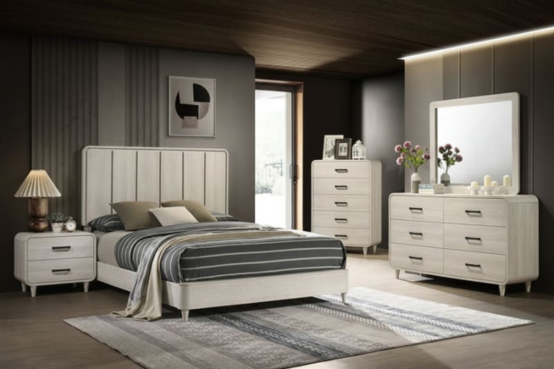 Nyomi 6 Piece Bedroom Set in White Finish by Crown Mark - CM-B4902-SET