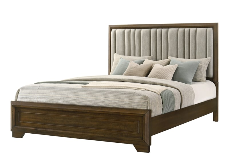 Lakecrest Queen Bed in Rich Wood Finish by Crown Mark - CM-B6520-Q
