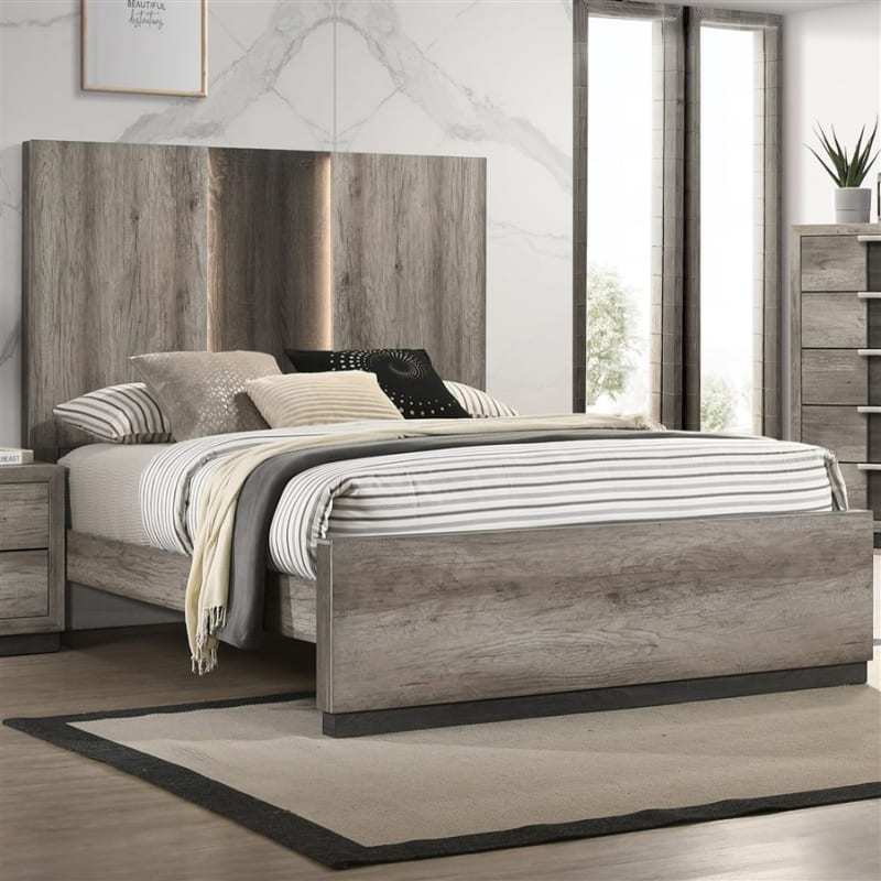 Rangley Bed in Gray/Black Finish by Crown Mark - CM-B6830-Bed