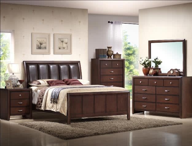 Torino 6 Piece Bedroom Suite in Rich Brown Finish by Crown Mark