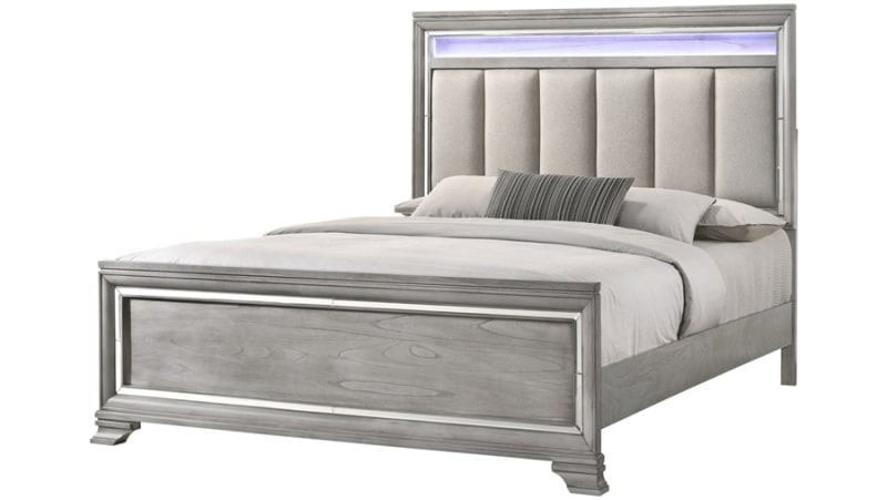 Vail Bed in Gray Finish by Crown Mark - CM-B7200-Q-Bed