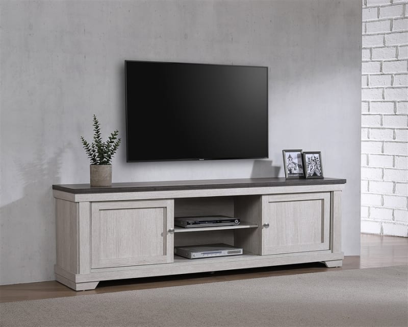 Leighton 71 inch TV Console in Weathered Wood Finish by Crown Mark - CM-B8180-9