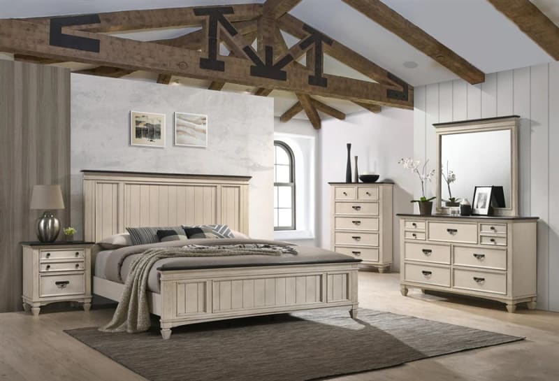 Sawyer 6 Piece Bedroom Suite in Beige Finish by Crown Mark - CM-B9100-Q