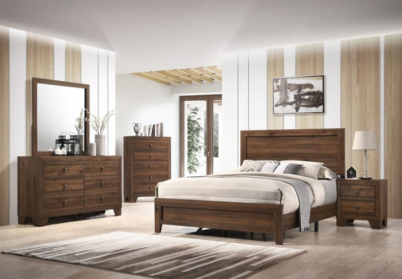 Millie 4 Piece Bedroom Suite in Brown Cherry Finish by Crown Mark - CM-B9250