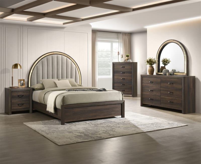 Noreen 6 Piece Bedroom Set in Rich Walnut Finish by Crown Mark - CM-B9285-SET