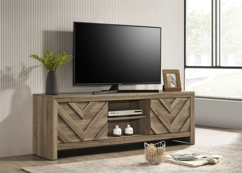 Valor 71 inch TV Console in Light Brown Finish by Crown Mark - CM-B9332-9
