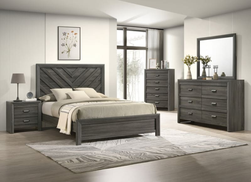 Valor 6 Piece Bedroom Set in Grey Finish by Crown Mark - CM-B9335-SET