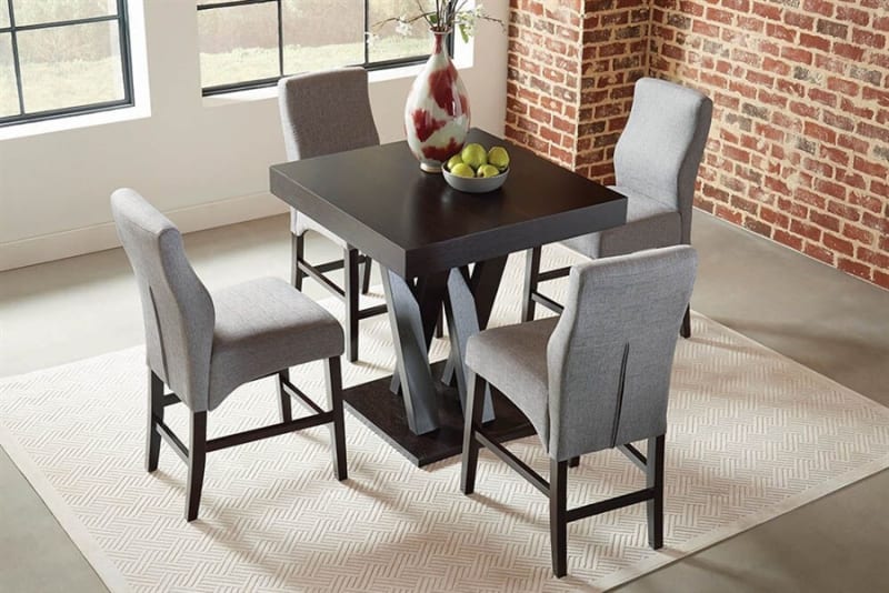 Lampton 5 Piece Counter Height Table Dining Set in Cappuccino Finish by Coaster - 100523-G