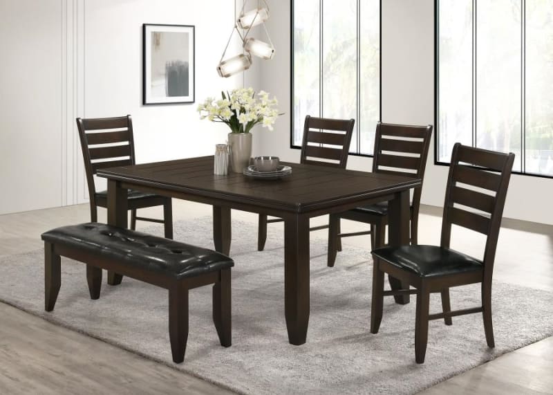 Dalila 6 Piece Dining Set in Cappuccino Finish by Coaster - 102721