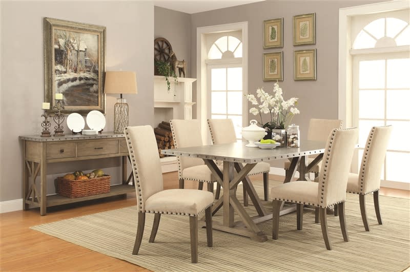 Webber 5 Piece Dining Table Set in Driftwood Finish by