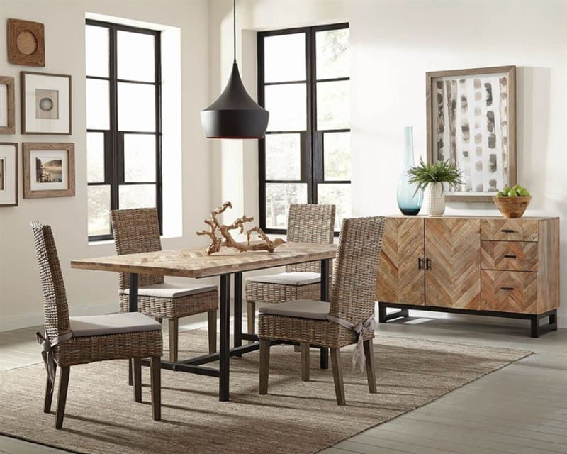 Thompson 5 Piece Dining Set in Natural Mango Finish by Scott Living - 107561