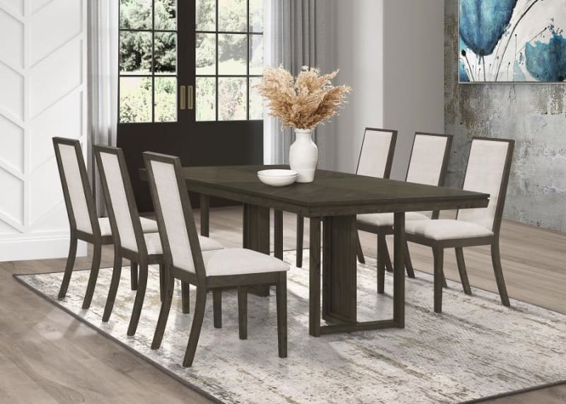 Kelly 7 Piece Dining Set in Dark Grey Finish by Coaster - 107961-7