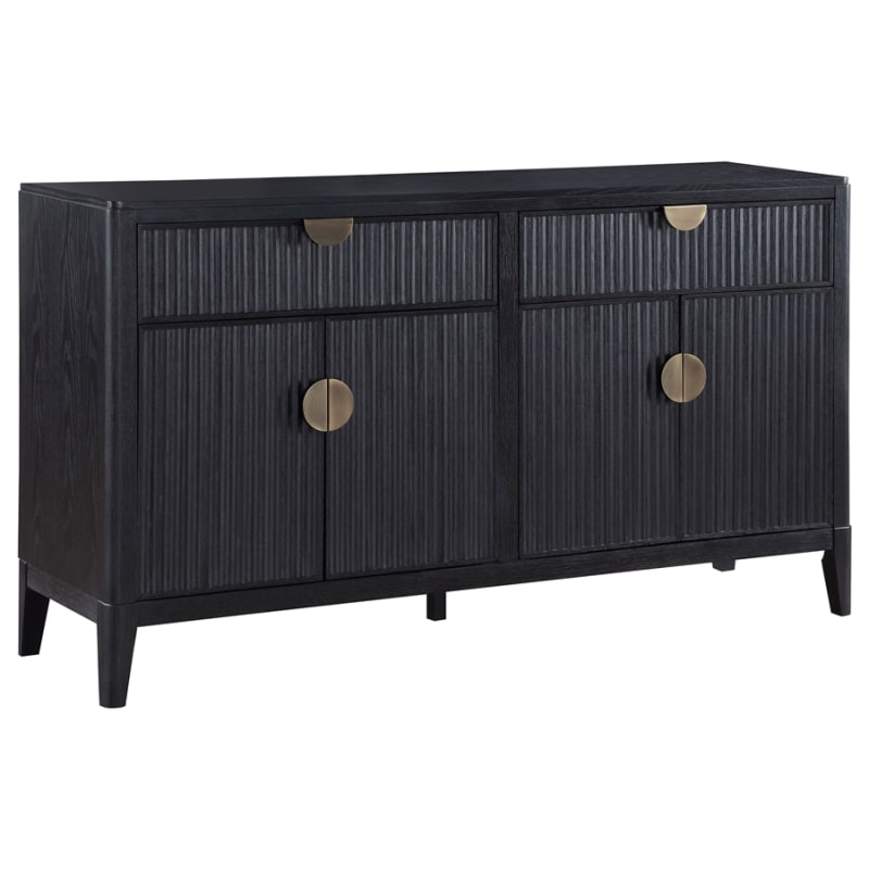 Brookmead 4-Door Sideboard Storage Cabinet in Wire-Brushed Black Finish by Coaster - COA-108235