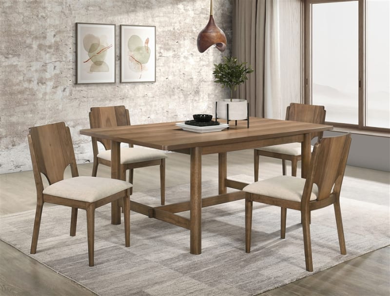 Crestmore 5 Piece Rectangular Dining Set in Walnut Finish by Coaster - COA-108571