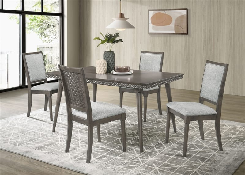 Onslow 5 Piece Rectangular Dining Set in Dark Brown Finish by Coaster - COA-108621