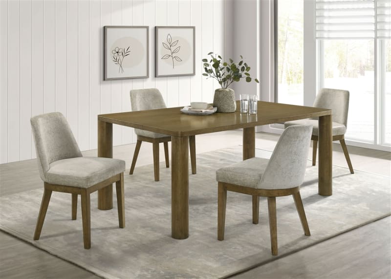 Castlewood 5 Piece Rectangular Dining Room Set in Brown Oak Finish by Coaster - COA-109351