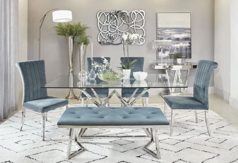 Beaufort 6 Piece Dining Set in Chrome Finish by Coaster - 109451